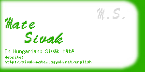 mate sivak business card
