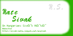 mate sivak business card